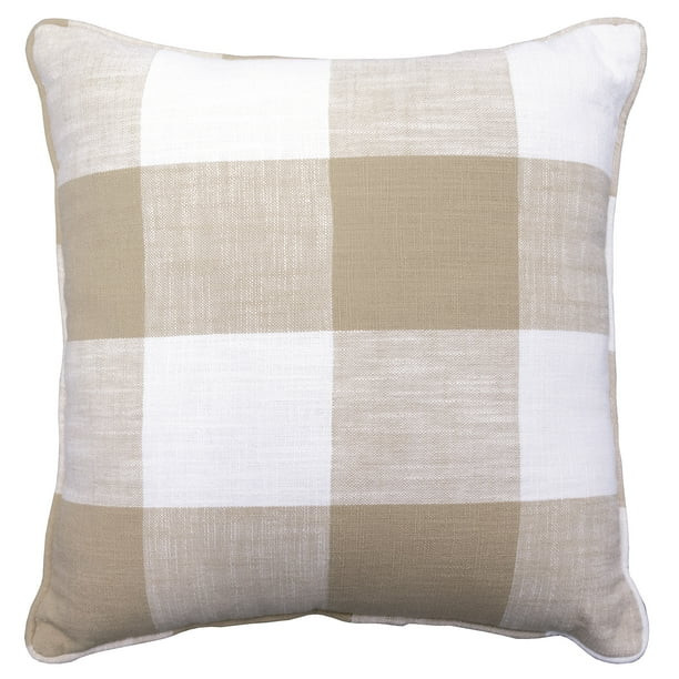 Mainstays, Plaid Pillow, 18''x18'', Tan | Walmart (US)