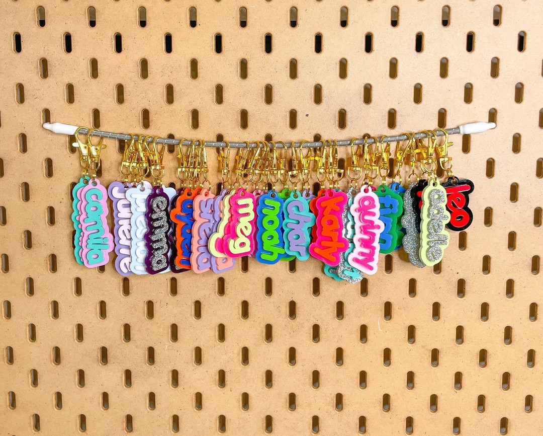 MINI BAG TAGS Set of 2 or 4 Tiny Custom Name Keychains for Kids Backpacks, Lunch Boxes, Jackets, ... | Etsy (US)