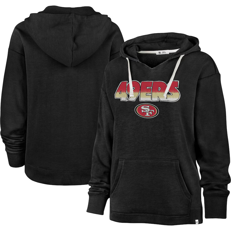 San Francisco 49ers '47 Women's Color Rise Kennedy Pullover Hoodie - Black | Lids