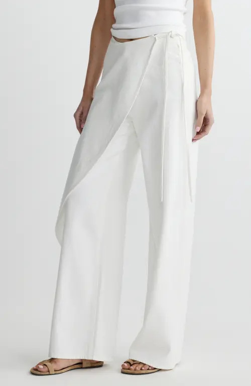 DL1961 Zoie Wide Leg Wrap Jeans in White Aura at Nordstrom, Size 30 | Nordstrom
