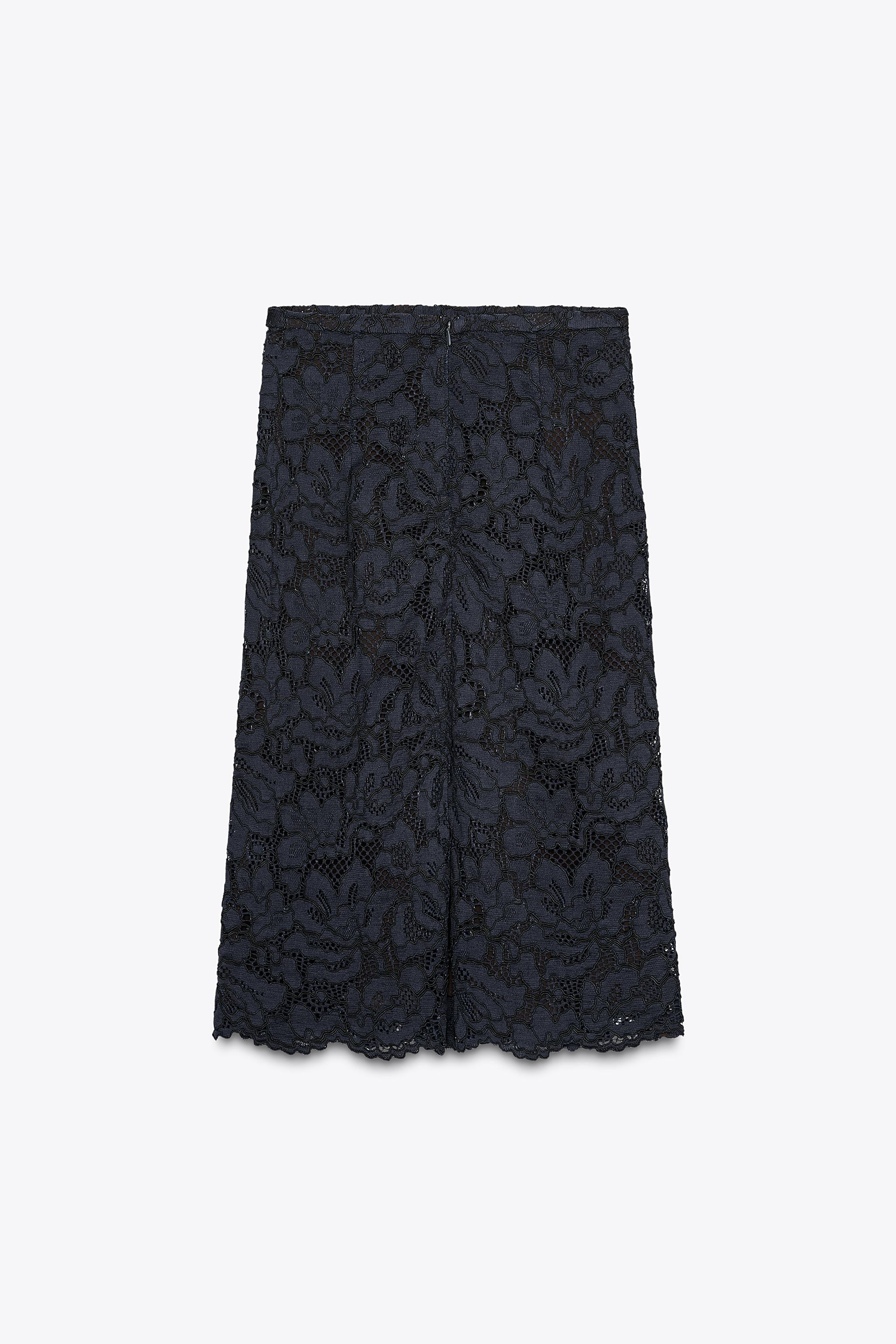 ZW COLLECTION LACE MIDI SKIRT | Zara US