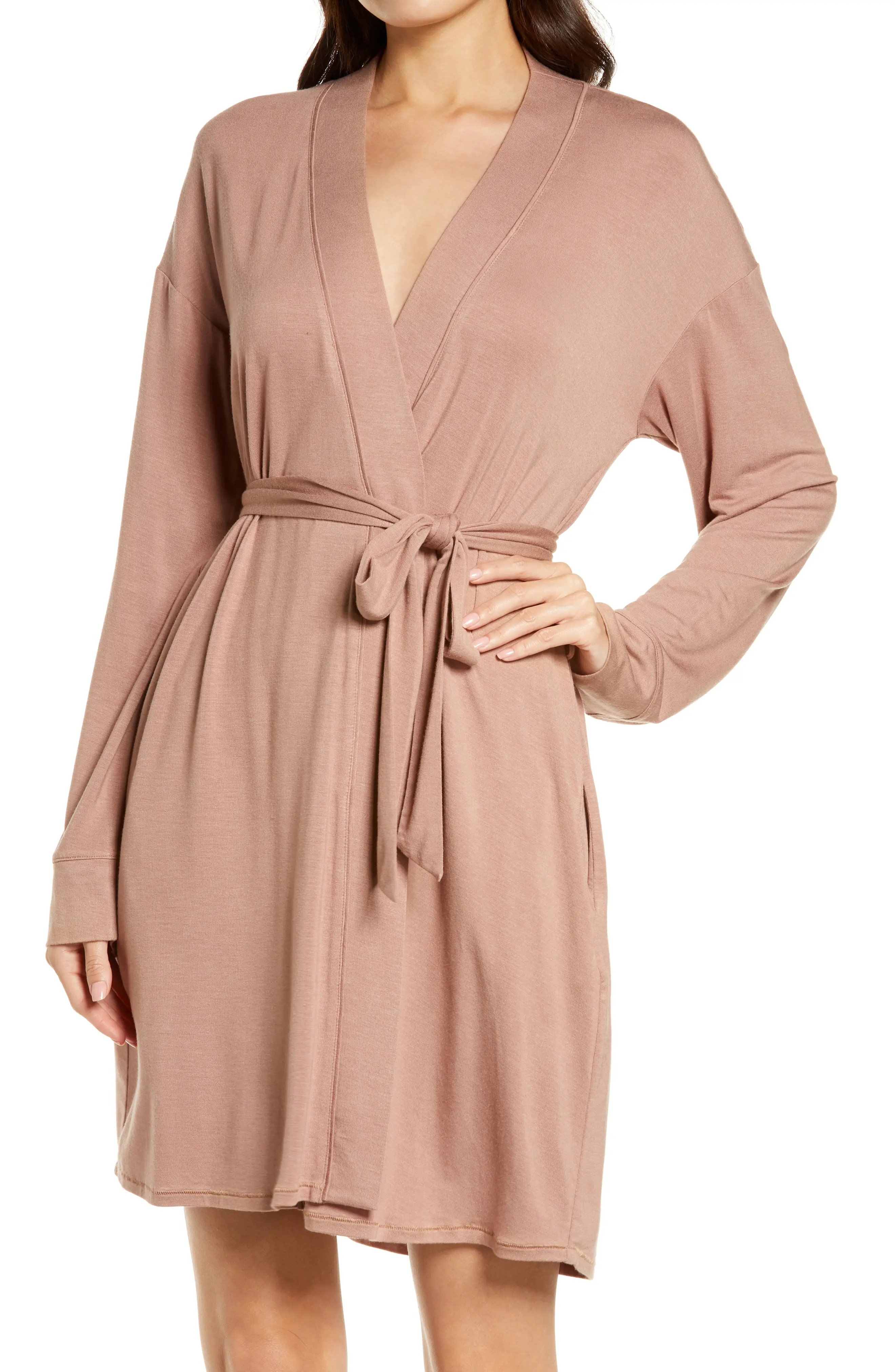 SKIMS Sleep Knit Robe in Sienna at Nordstrom, Size Large | Nordstrom