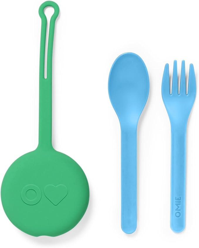 Omie OmieBox Kids Utensils Set with Case - 2 Piece Plastic, Reusable Fork and Spoon Silverware wi... | Amazon (US)