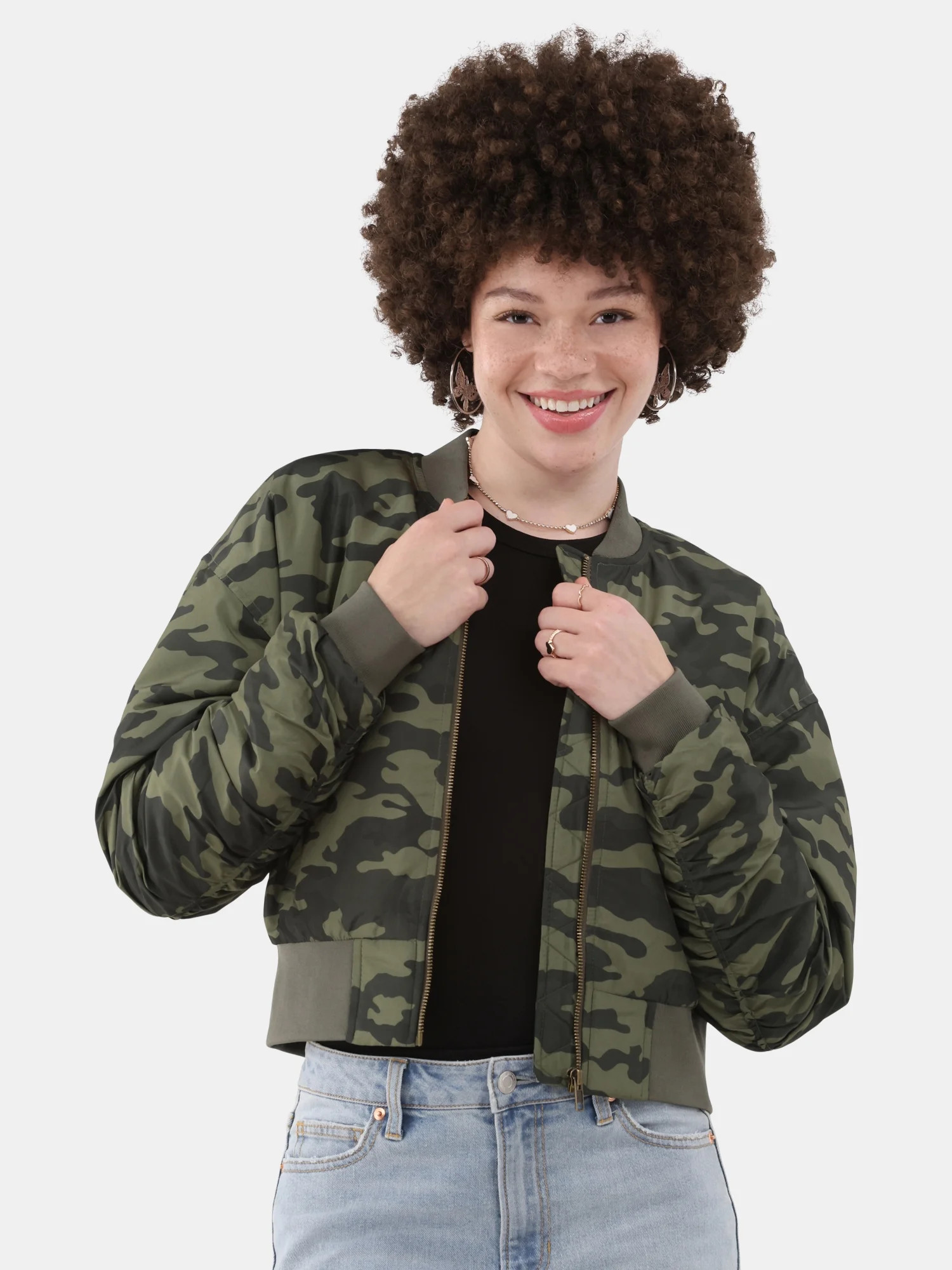 No Boundaries Bomber Jacket, Women’s - Walmart.com | Walmart (US)