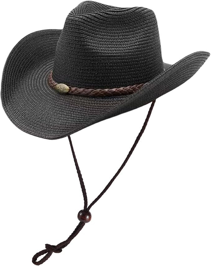 Straw Cowgirl Hat for Women Cowboy Hats for Men Wide Brim Sun Hat Shapeable Western Hat Beach Hat | Amazon (US)
