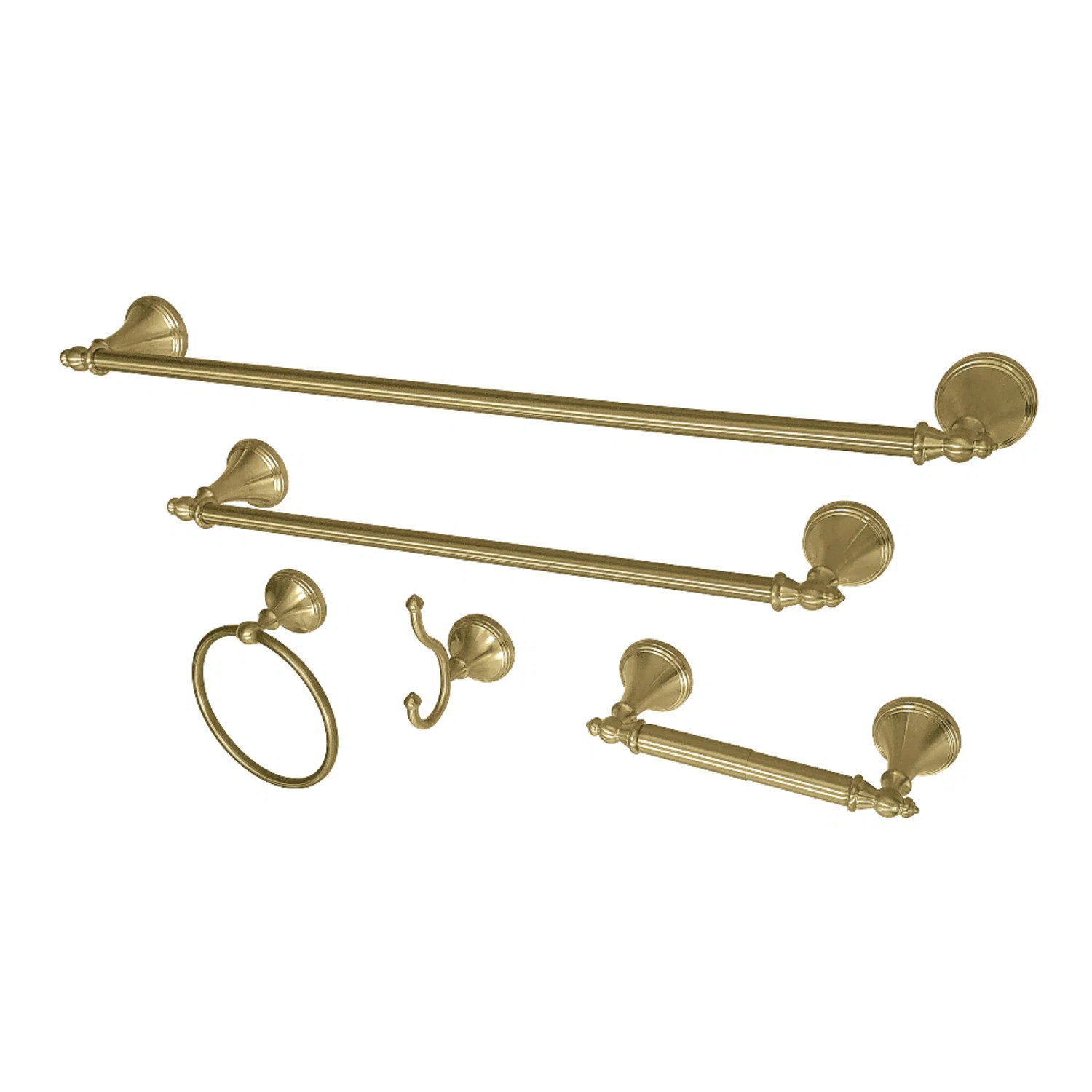 Kingston Brass Naples 5-Piece Bathroom Hardware Set BAHK1612478BB | Wayfair North America