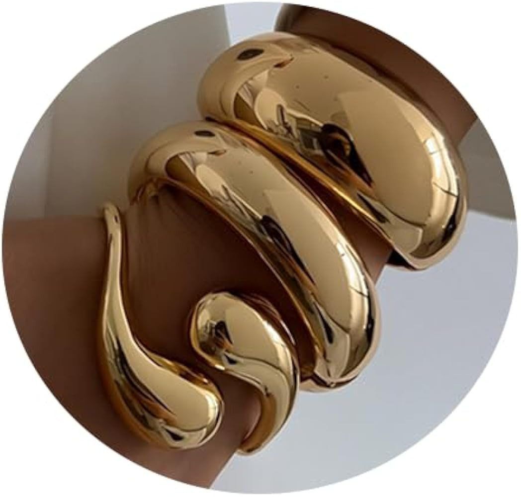 SAMOCO 3Pcs Chunky Gold Bangle Bracelets for Women Trendy Wide Wrist Cuff Bracelets Stack Stateme... | Amazon (US)