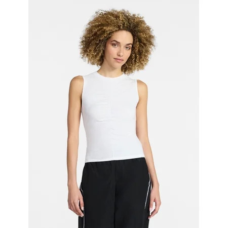 Avia Women s Shirred Ribbed Cinch Ballet Tank Sizes XS-XXXL | Walmart (US)