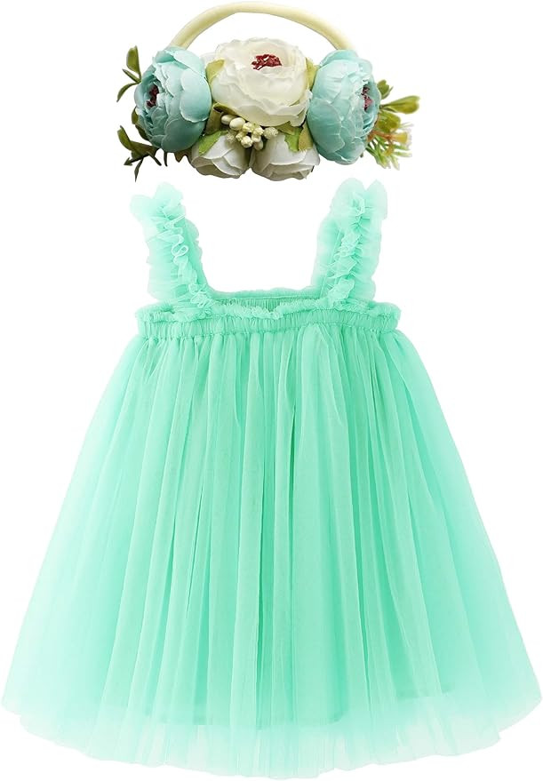 BGFKS Layered Tulle Tutu Dress for Toddler Girls,Baby Girl Rainbow Tutu Princess Skirt Set with F... | Amazon (US)