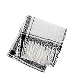 Mud Pie PLAID SCARF WRAP WHITE, 28.5" x 73", 80260037WH | Amazon (US)