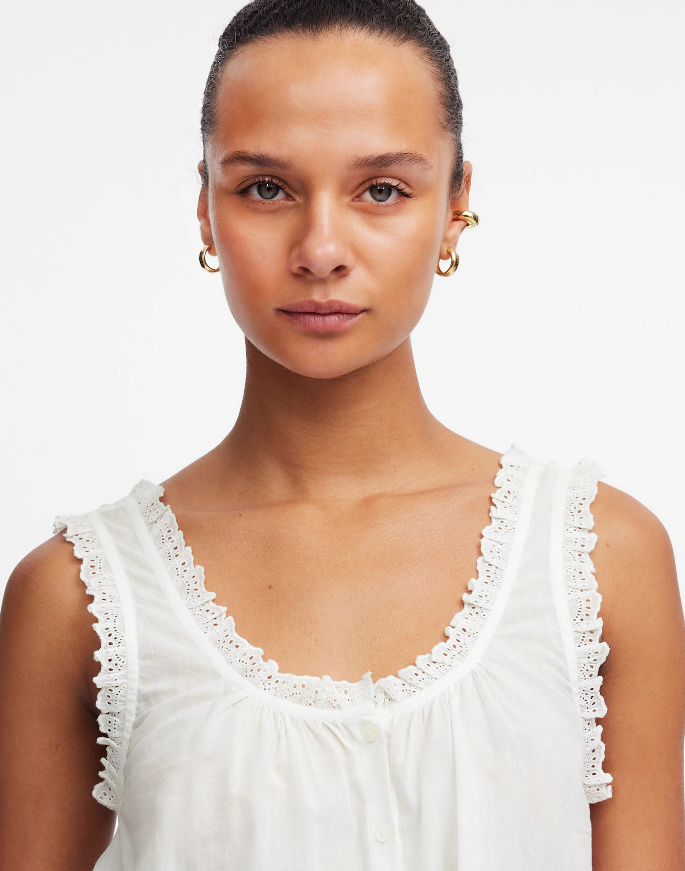 Embroidered Scalloped Tank | Madewell