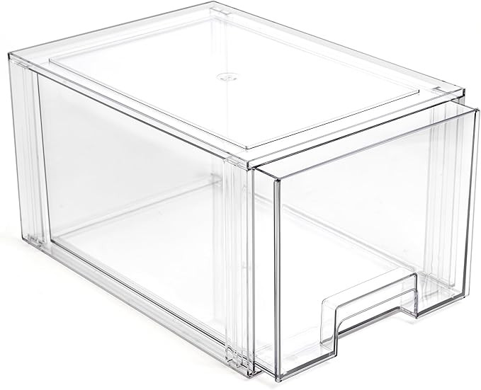 BINO | Stackable Storage Drawers, Tall Large - Clear | THE CRATE COLLECTION | Storage Bins With D... | Amazon (US)