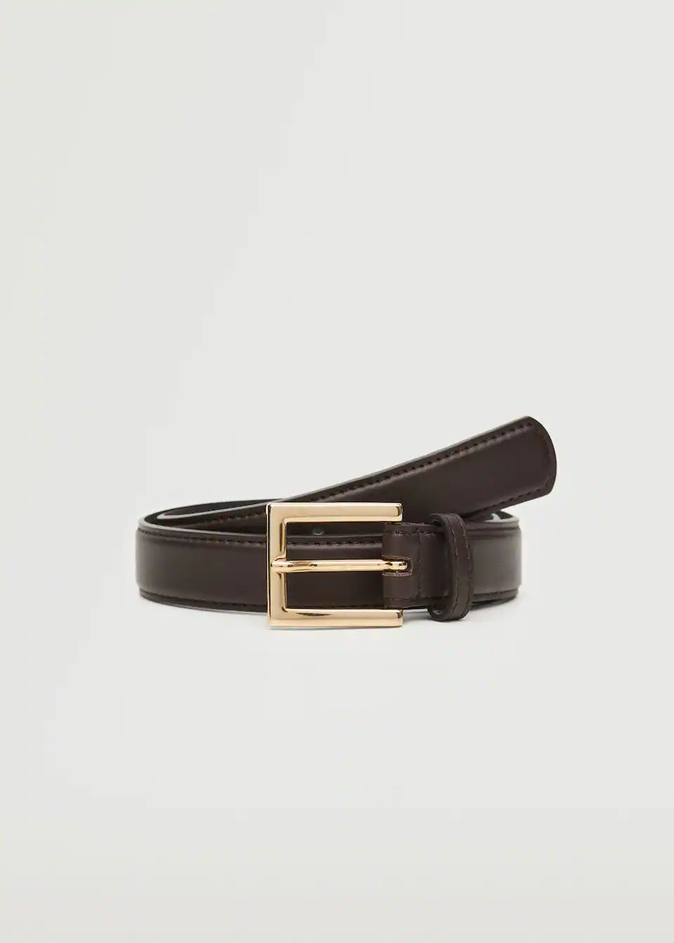 Leather belt with square buckle | MANGO (US)