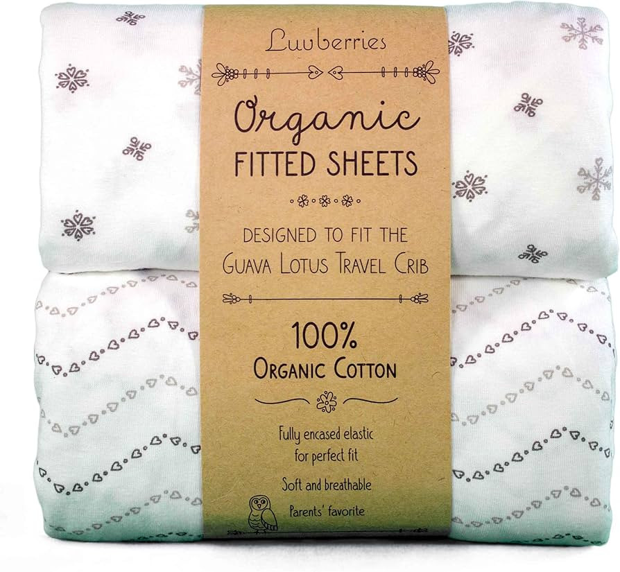 100% Organic Cotton Sheets for The Guava Lotus Travel Crib (Set of 2) - Baby and Toddler, Fitted ... | Amazon (US)