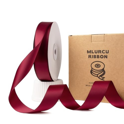 Burgundy Satin Double Faced 1 Inch Ribbon - 50 Yds Dark Wine Red for Gift Wrapping, Wedding Invitations & Crafts | Amazon (US)