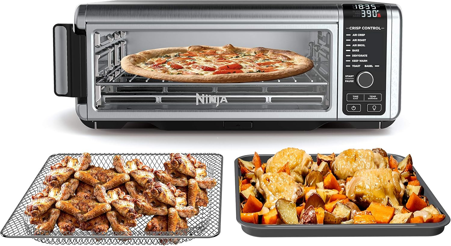 Ninja SP101 Foodi 8-in-1 Digital Air Fry, Large Toaster Oven, Flip-Away for Storage, Dehydrate, K... | Amazon (US)