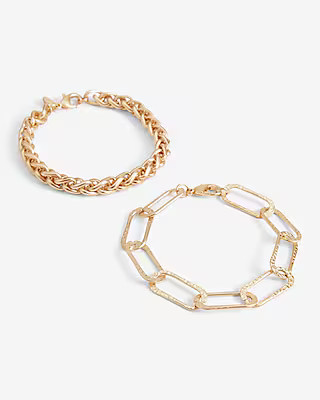 Set Of 2 Interlocking Chain Bracelets | Express