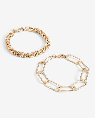 Set Of 2 Interlocking Chain Bracelets | Express