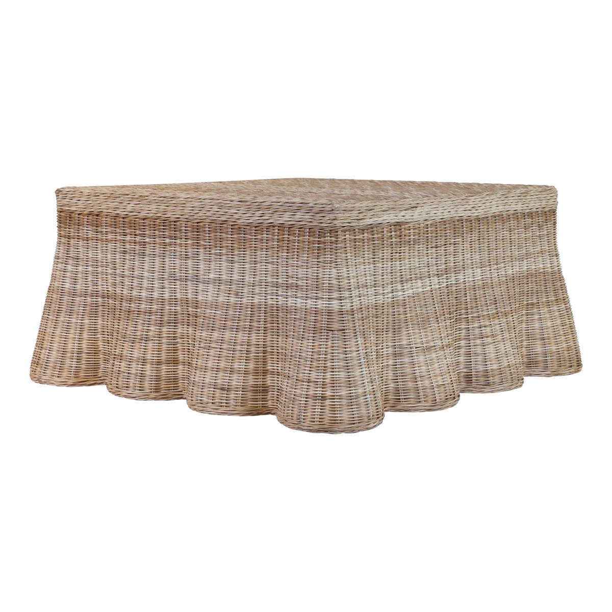 Harvested Rattan Scalloped Square Coffee Table | The Well Appointed House, LLC