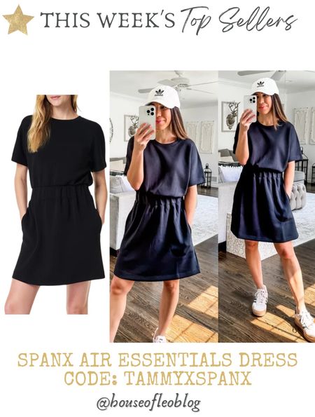 Spanx code: tammyxspanx. 
Wearing small. 
Spanx dress, black dress, lbd, t-shirt dress, air essentials 

#LTKFindsUnder100 #LTKSaleAlert #LTKOver40