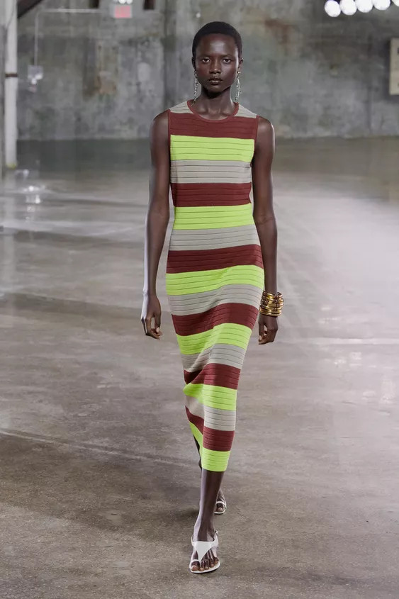 STRIPED KNIT LONG DRESS | Zara US