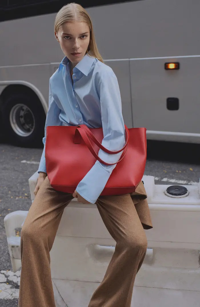 Pebbled Faux Leather Shopper Bag | Nordstrom