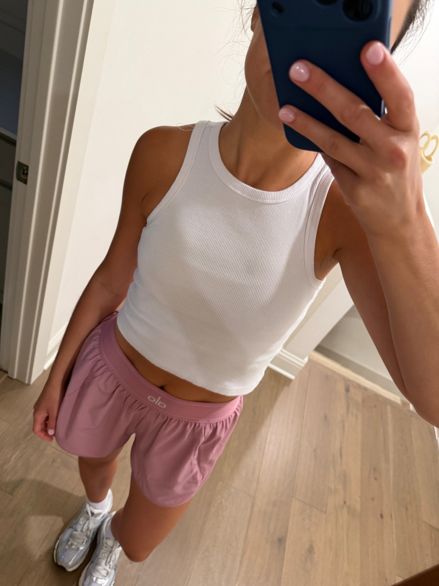 am walking outfit !! @Alo Yoga match point shorts & amazon white tank & @Nike US sneakers !!


#LTKfitnessgoals #LTKootd #LTKActive