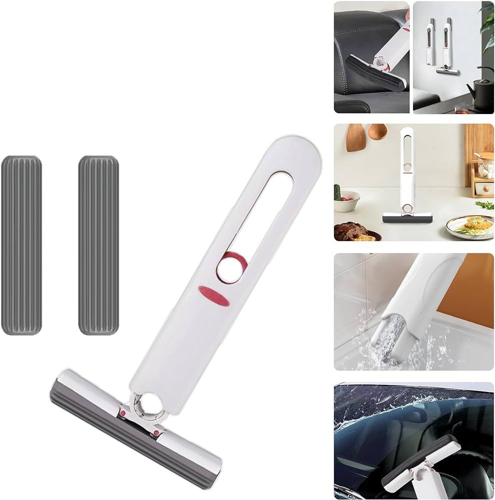 Mini Portable Mop, Self-Squeeze Portable Mini Mop, Quickie Sponge Mop, Lazy HandWash-Free Cleanin... | Amazon (US)