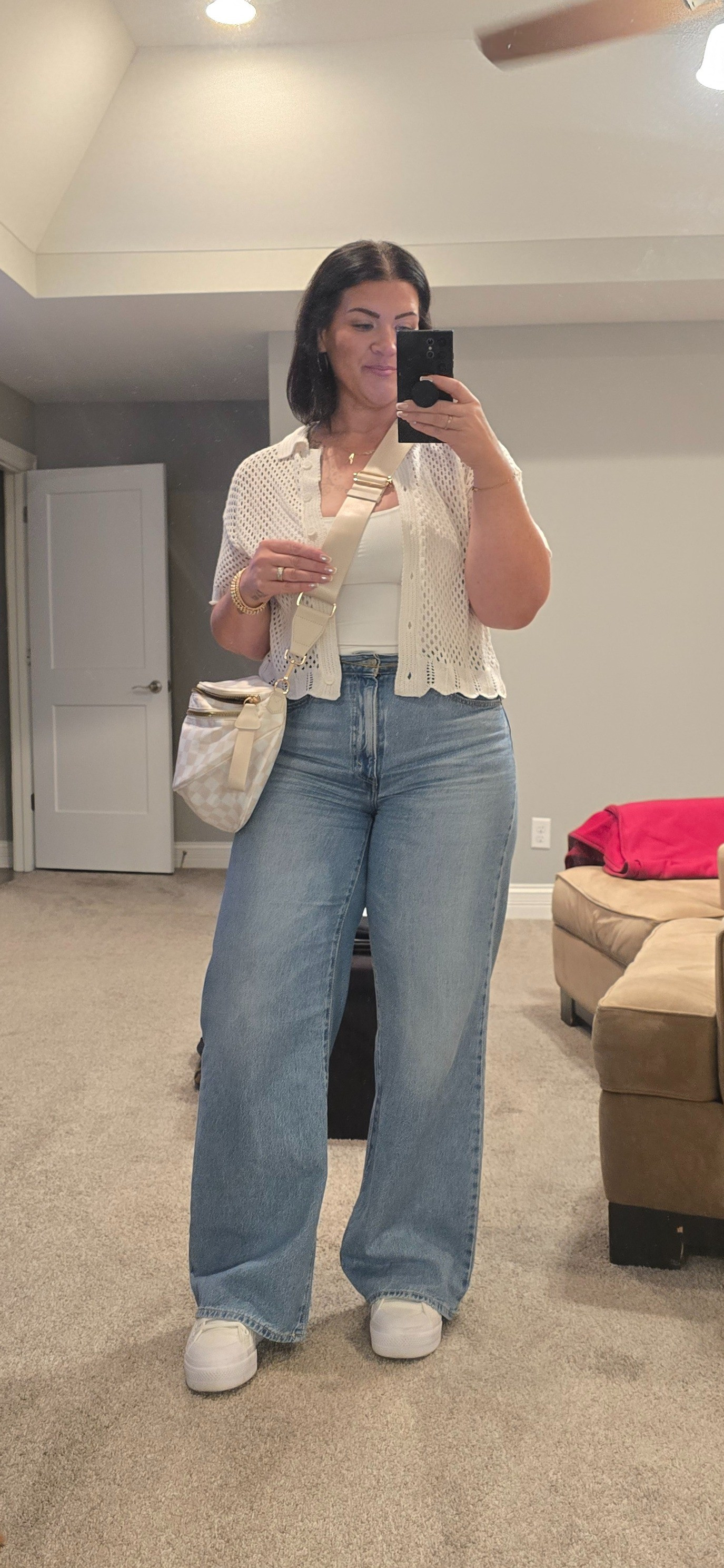 Family birthday party outfit inspo!! Wide leg jeans with platform sneakers will always be the perfect combo! #outfitinspo

#LTKOver40 #LTKMidsize #LTKStyleTip