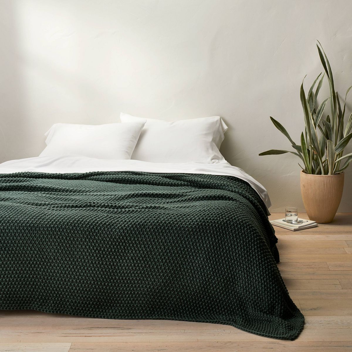 King Chunky Knit Bed Blanket Warm Brown - Casaluna™ | Target