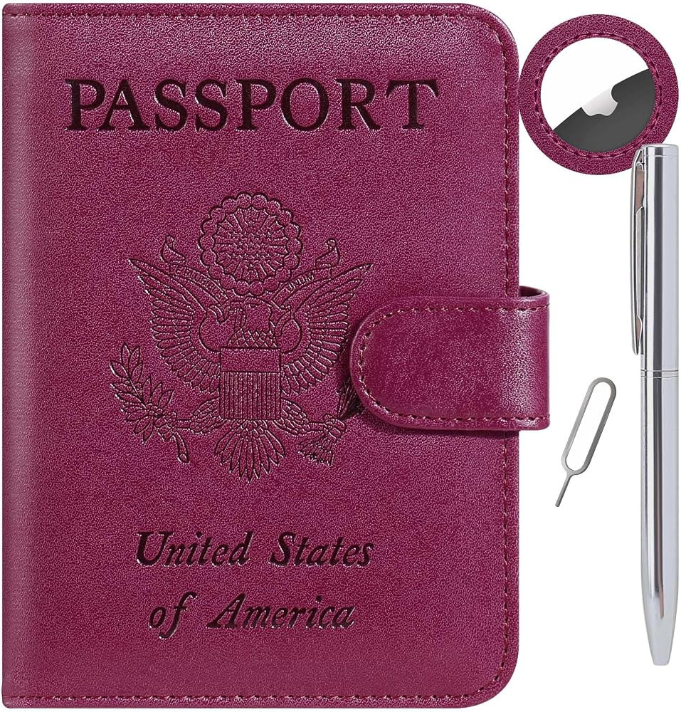 Airtag Passport Holder Cover Wallet RFID Blocking, Travel Essentials | Amazon (US)