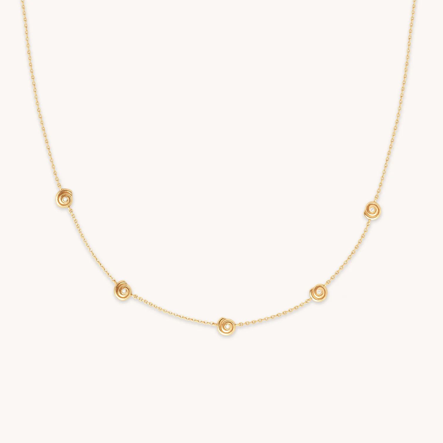 Shell Gold Crystal Charm Necklace | Astrid & Miyu | Astrid and Miyu