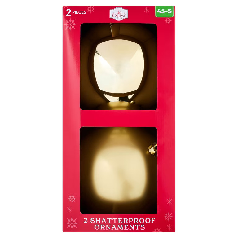 2-Count Gold Jumbo Ball Shatterproof Christmas Ornaments, 8.5", by Holiday Time | Walmart (US)