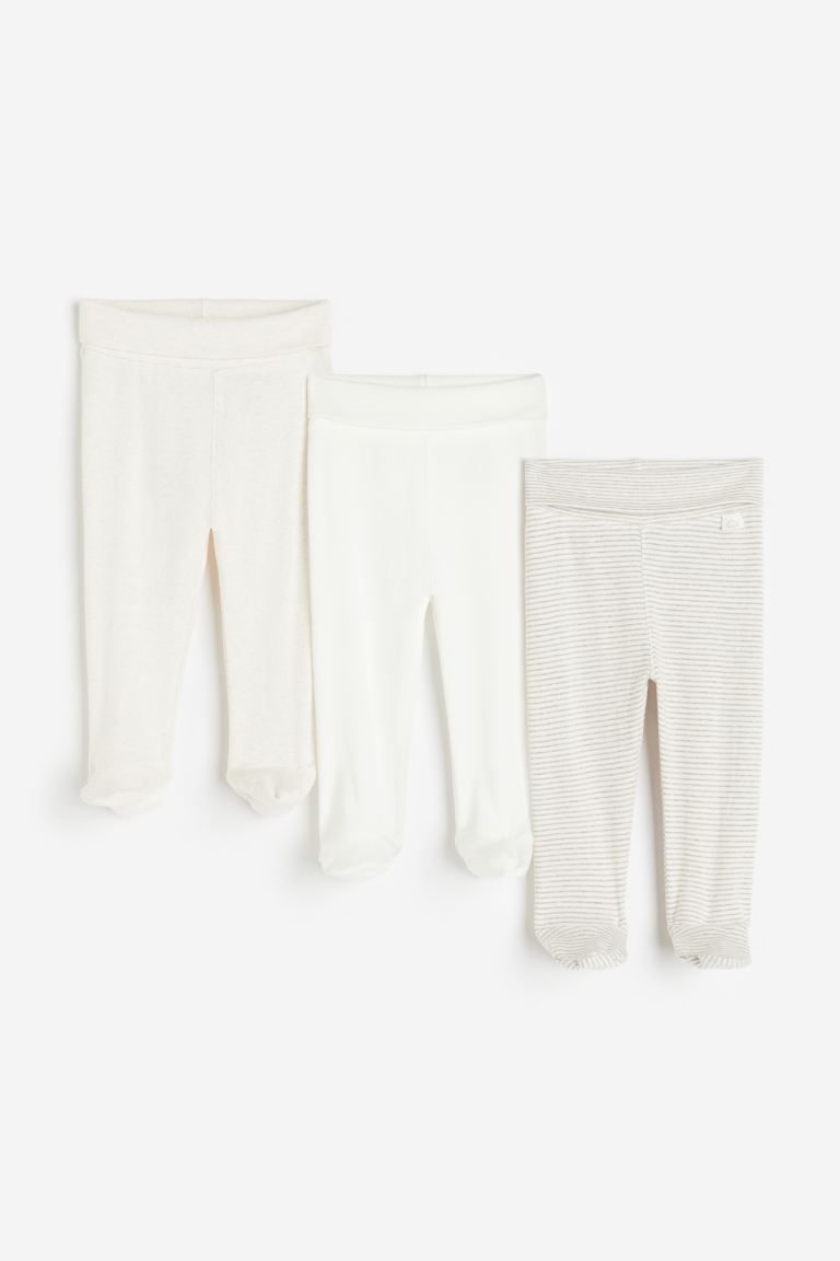 3-pack Pants - Light beige/striped - Kids | H&M US | H&M (US + CA)