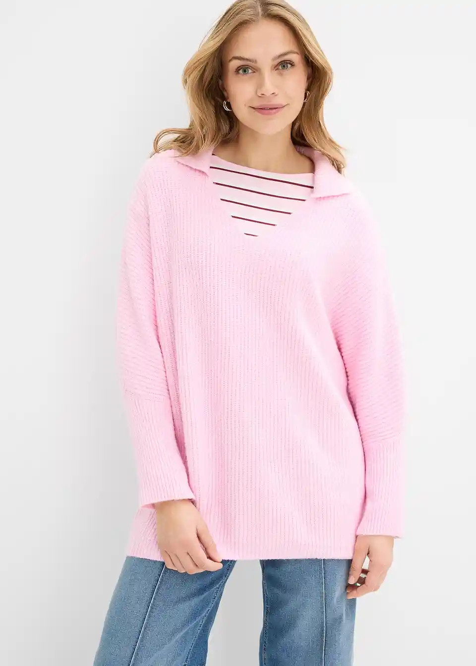 Oversize-Pullover mit Polokragen | Bonprix DE