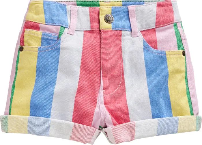 Mini Boden Kids' Rainbow Stripe Denim Shorts | Nordstrom | Nordstrom