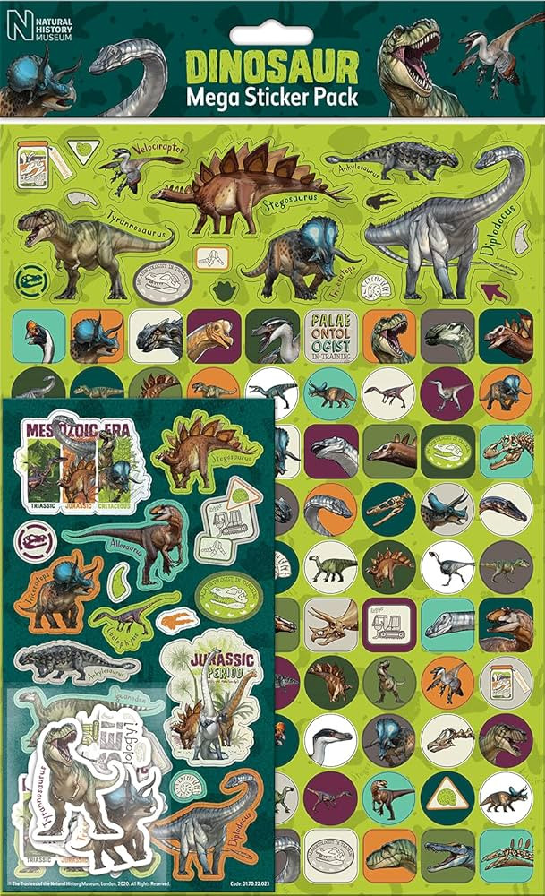 Natural History Museum Dinosaurs Mega Sticker Pack | Three Types of Stickers (Around 150 Total) |... | Amazon (UK)
