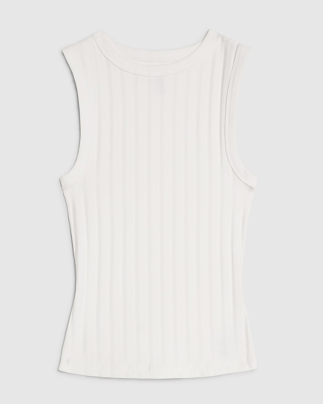 White Sleeveless Wide Ribbed Tank Top | River Island UK & IE