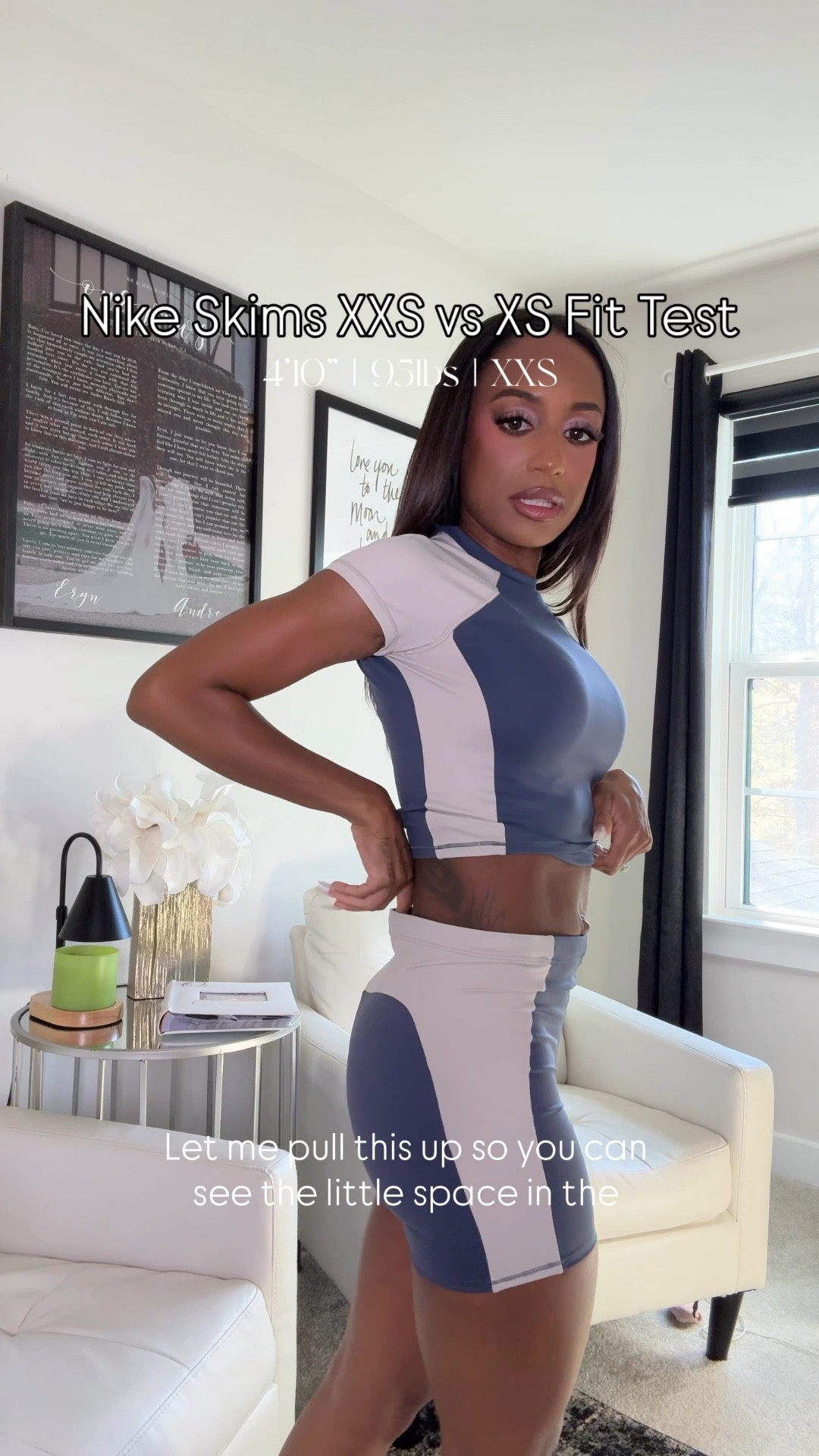 Nike Skims XXS vs XS Fit Test 

I’m a super tiny girl, so the XXS fits better on me. But if you get an XS, don’t worry it does have an adjustable draw string if you need it! 

Sizes 📏
Top: XXS 
Sports Bra: Sm
Shorts: XXS

#LTKootd #LTKPetite #LTKActive