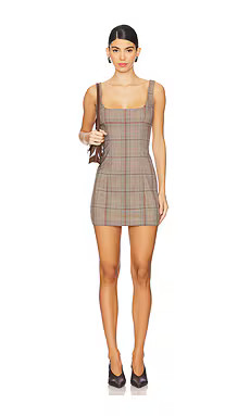 Lovers and Friends Bonnie Mini Dress in Brown Plaid Multi from Revolve.com | Revolve Clothing (Global)