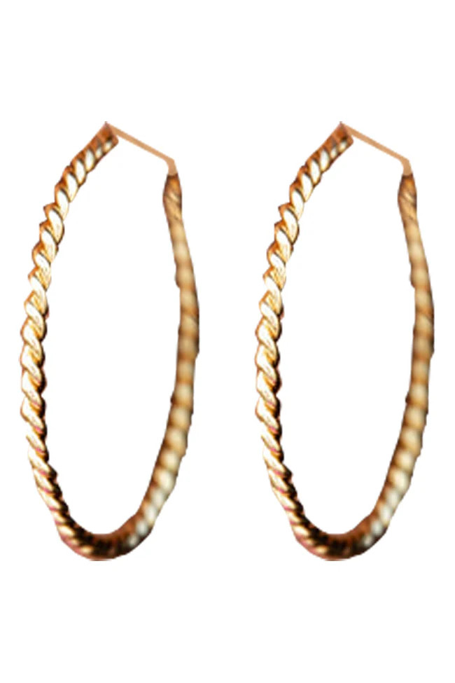Golden Haze Gold Twisted Hoop Earrings | Pink Lily