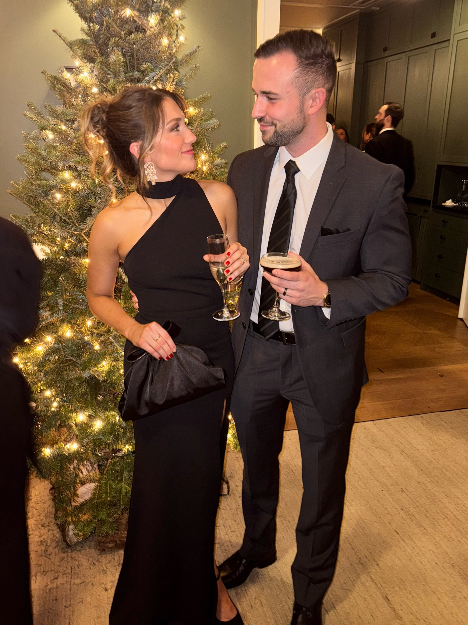Black tie wedding guest dress 🖤🥂 
clutch was a last minute find at Marshall’s, so obsessed with it 

#LTKFindsUnder100