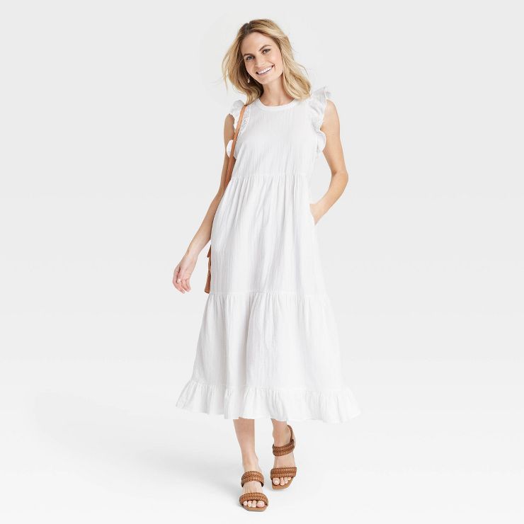 Women's Gauze Flutter Short Sleeve Dress - Universal Thread™ | Target