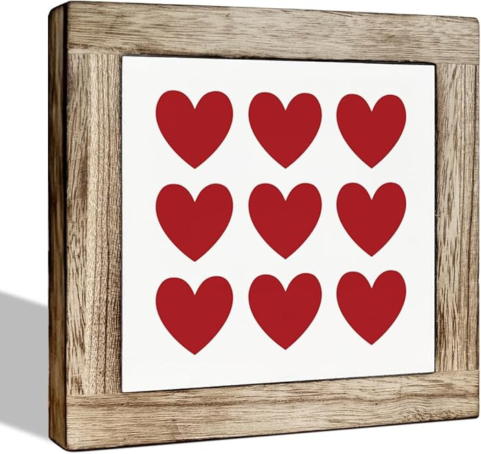 Wooden Hearts Decor, Valentines Day Wall Decor, Happy Valentine's Day Wood Sign, Heart Wall Decor... | Amazon (US)