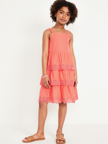 Sleeveless Tiered Eyelet Dress for Girls | Old Navy (US)