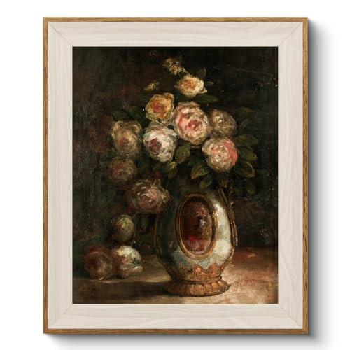 VIYYIEA Flower Wall Art Home Decor, Vintage Botanical Prints, Floral Paintings Canvas Art Pictures Wall Decor, Budding Rose Home Decor Farmhouse Wall Art Canvas Prints for Living Room Bedroom Office | Amazon (US)