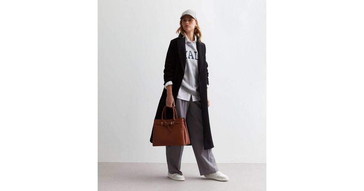 Black Longline Belted Coat | New Look | New Look (UK)