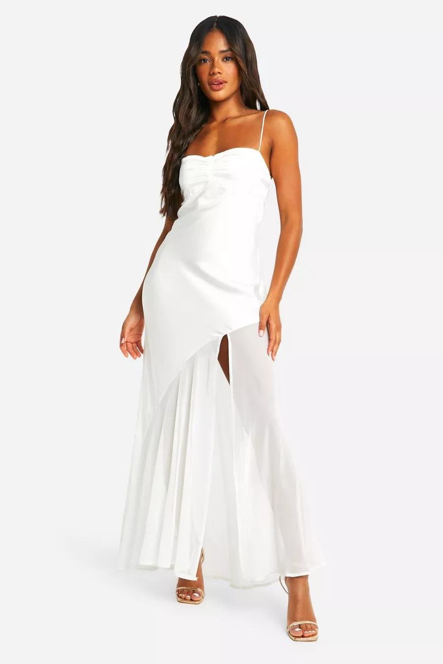 Satin And Chiffon Mix Maxi Dress | Boohoo.com (UK & IE)