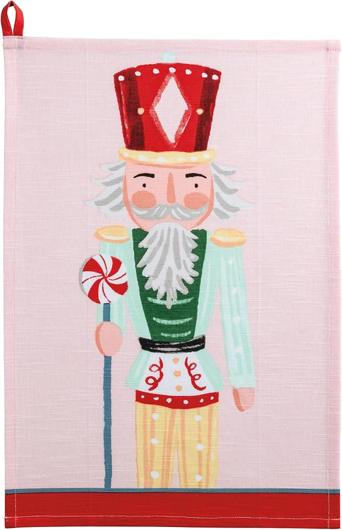Mud Pie Christmas Pink Nutcracker Towel | Amazon (US)