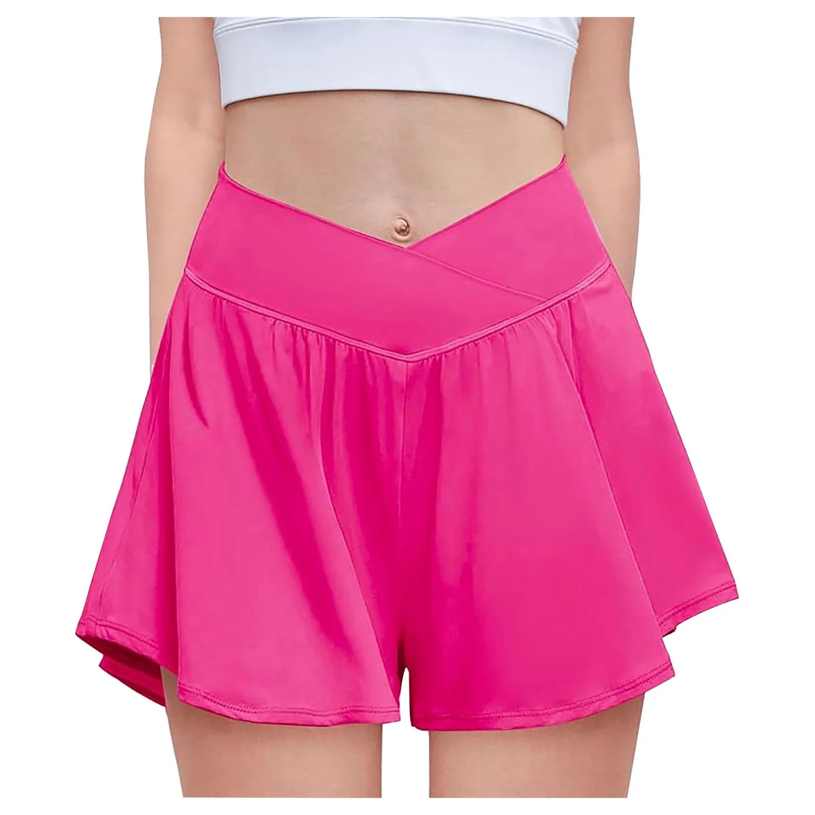 Summer Shorts for Toddler Girls Flowy Elastic Liner V Cross Running With Pockets Butterfly Daily ... | Walmart (US)